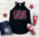 Thumbnail: USA Faux Sequin Rocker Tank Top