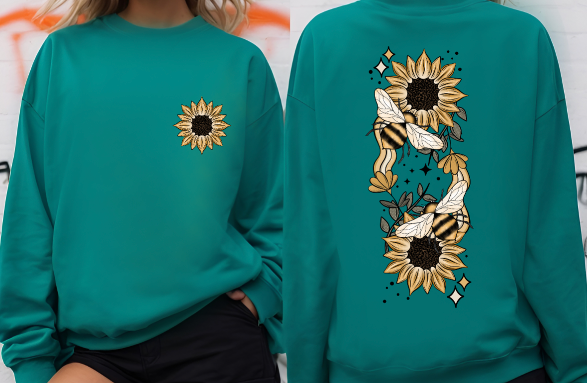 Sunflower Bee Pocket & Spine Sweatshirt