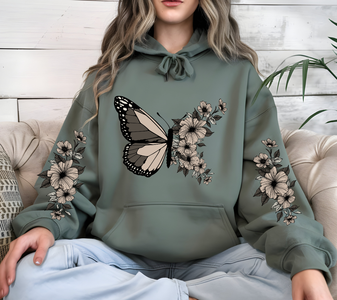 Butterfly Floral Hoodie