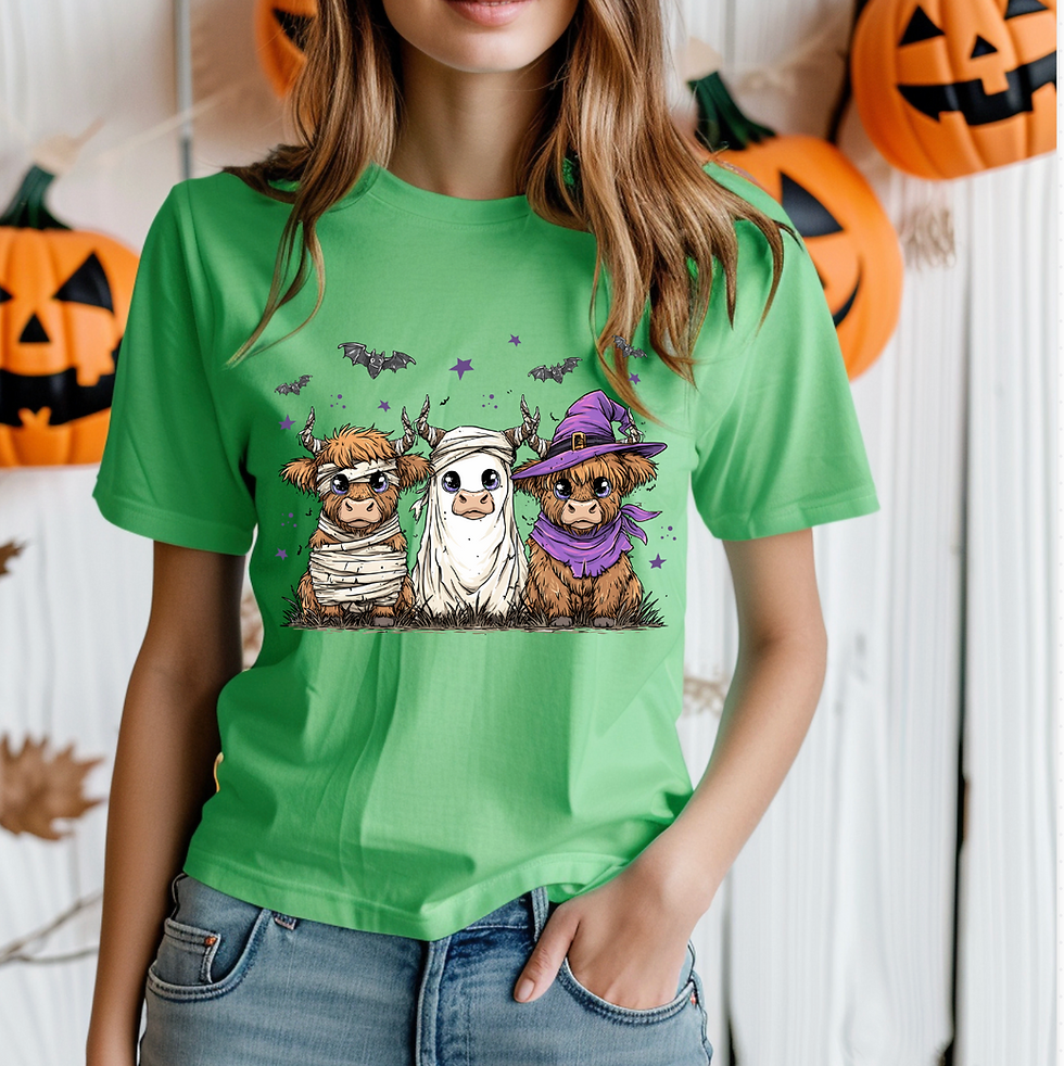 Thumbnail: Highland Cow Retro Halloween Shirt