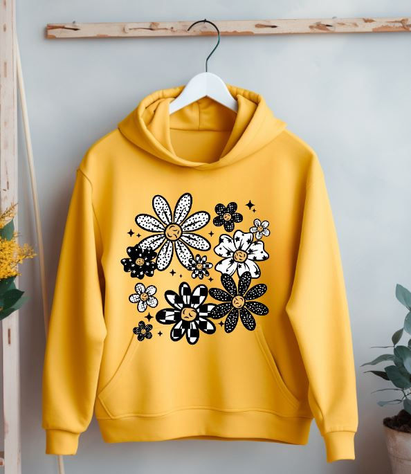 Thumbnail: Black Daisy Retro Hoodie