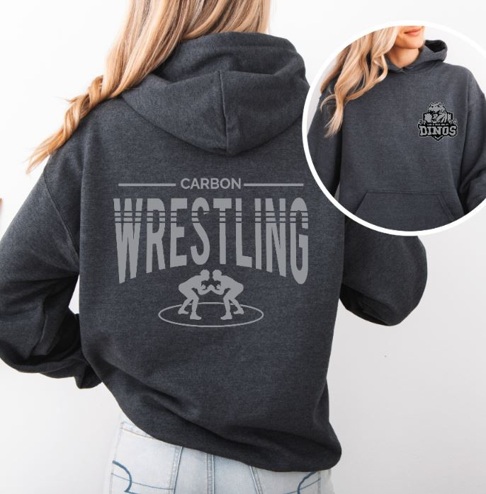 Thumbnail: Carbon Wrestling Hoodie Silver Pocket & Back
