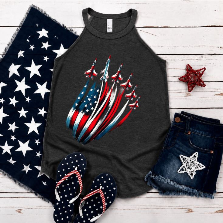Thumbnail: Patriotic Jets Rocker Tank Top