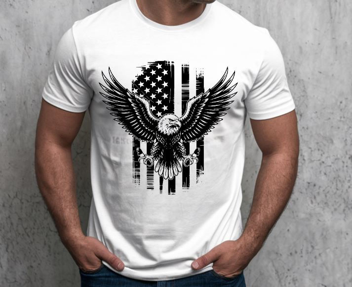 Thumbnail: Patriotic Eagle Black Graphic Tee