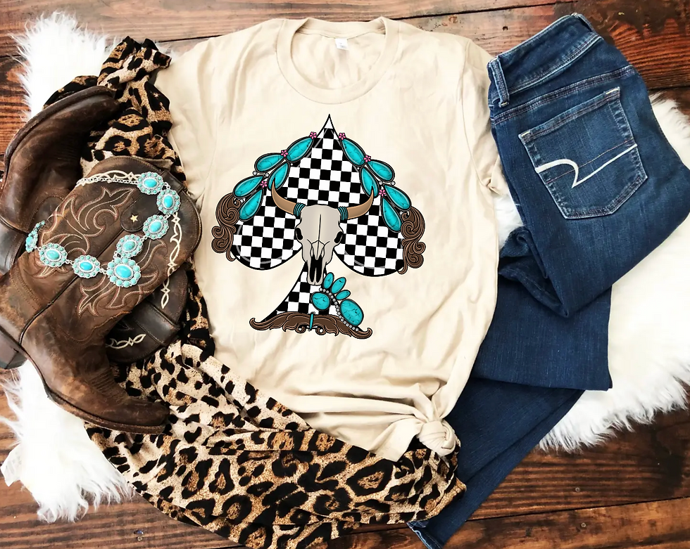 Thumbnail: Checker Spade Bullskull Graphic Tee