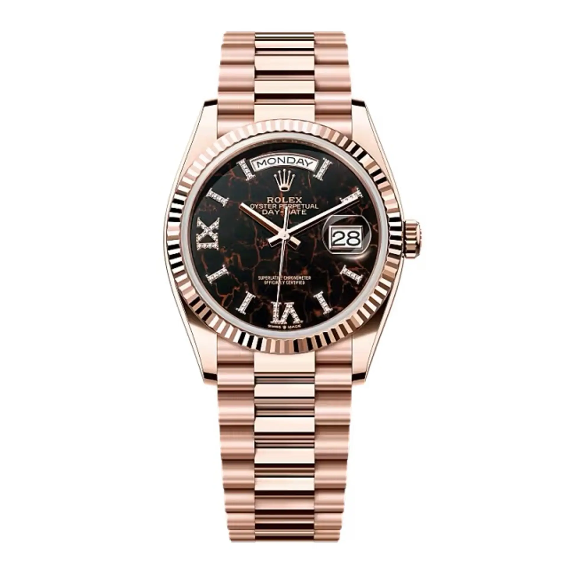 Rolex Day-Date Eisenkiesel Diamond Dial 128235-0041 36 mm – Swiss Made
