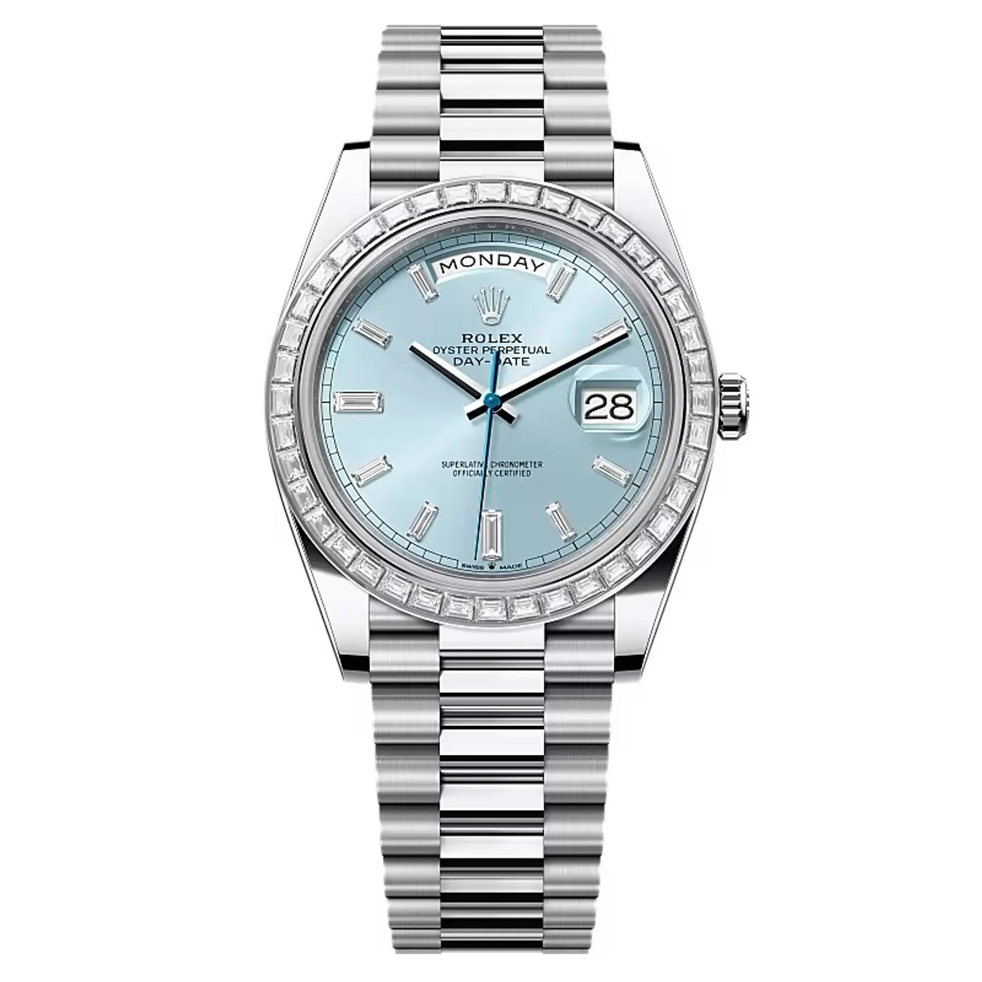 Rolex Day-Date Ice Blue Diamond Dial 228396tbr-0002 40 mm – Swiss Made