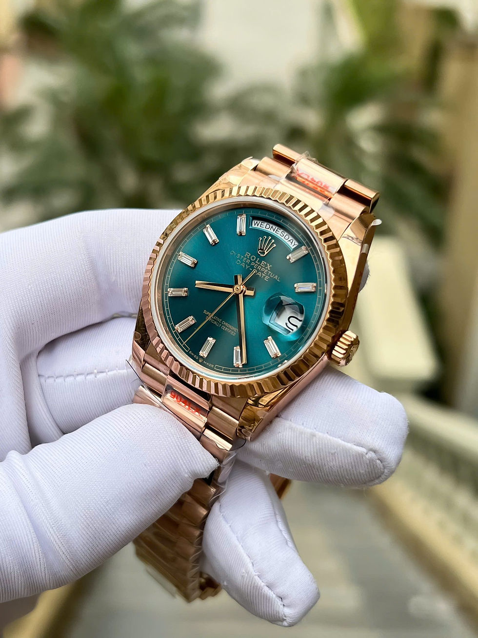 Thumbnail: Rolex Day-Date Blue-Green Diamond Dial 128235-0085 36 mm – Swiss Made