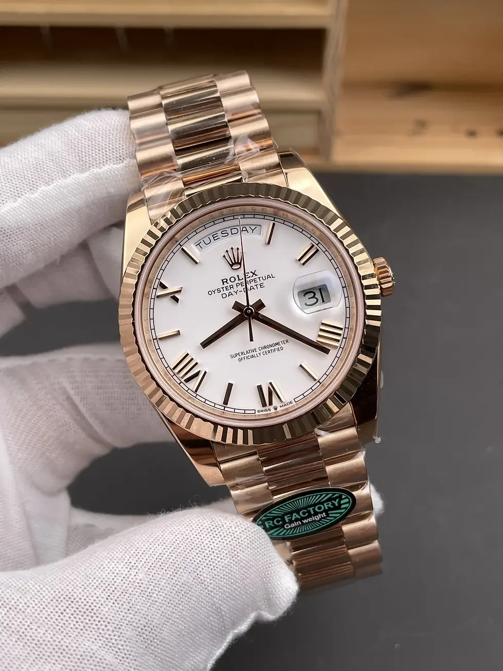 Thumbnail: Rolex Day-Date White Dial 128235-0070 36 mm – Swiss Made