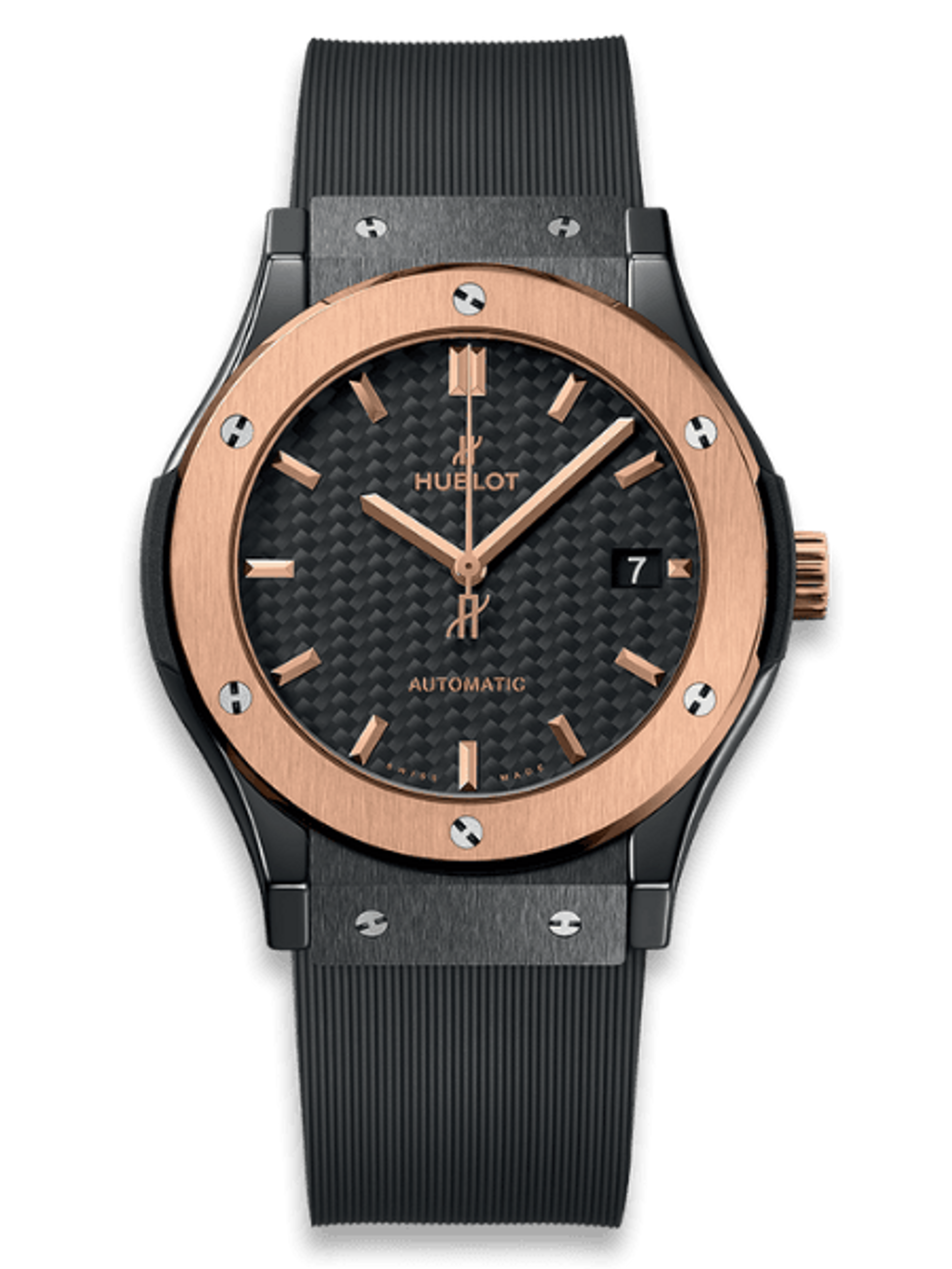 Hublot Classic Fusion Ceramic Carbon Dial King Gold JJZ 42mm Base – Swiss Made