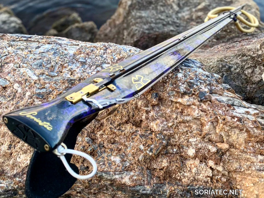 Leviatán de Soriatec, el fusil doble goma para pesca submarina fabricado en España.