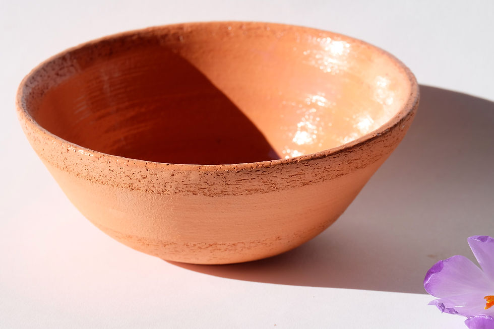 bol rond en faïence rouge atelier acao