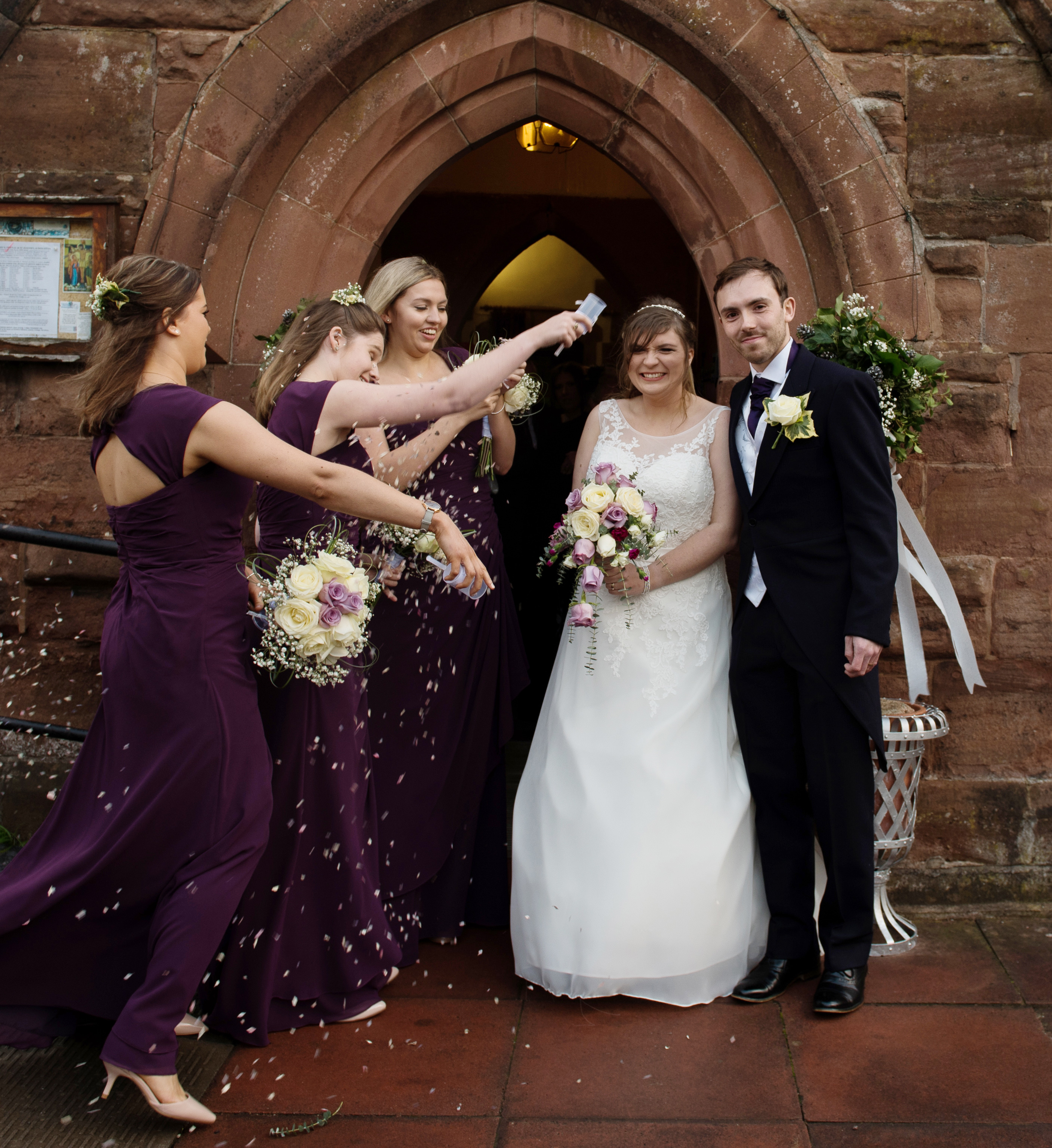 Jess, Tom and the bridesmaids