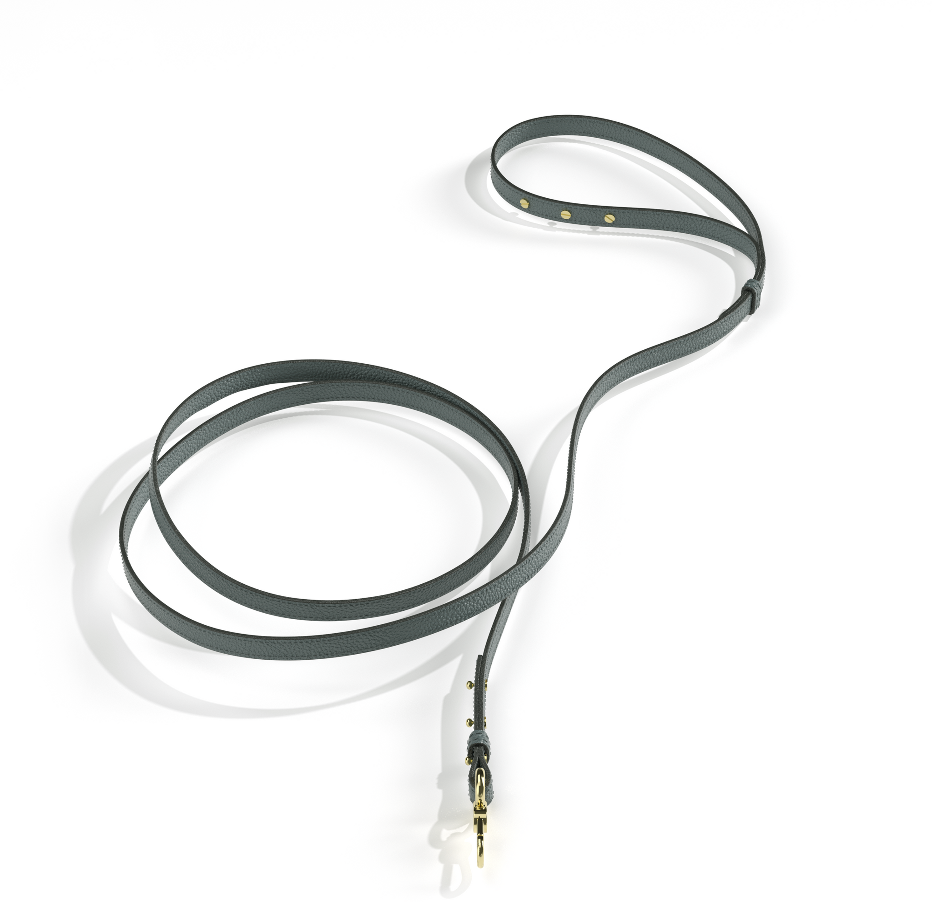 Sage - Leather Leash Strap with Gold Clasp