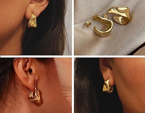 Gold Hoops Earrings