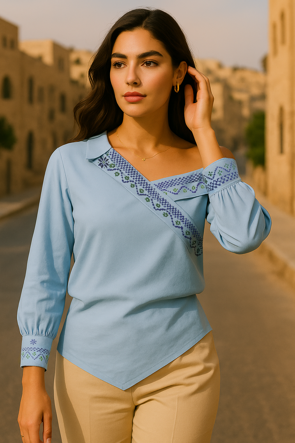 Blue Asymmetric Shirt