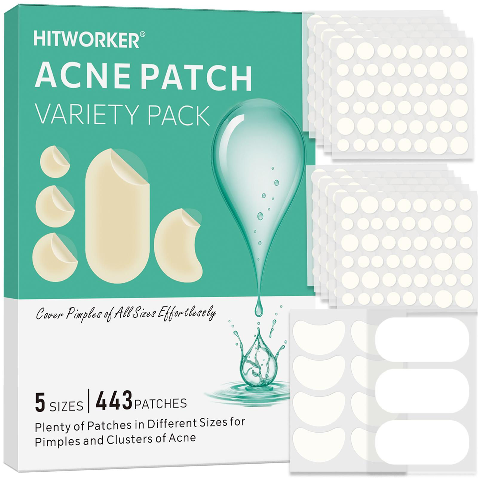443pcs water-based gel acne patch - removes facial acne, soothes and heals the s