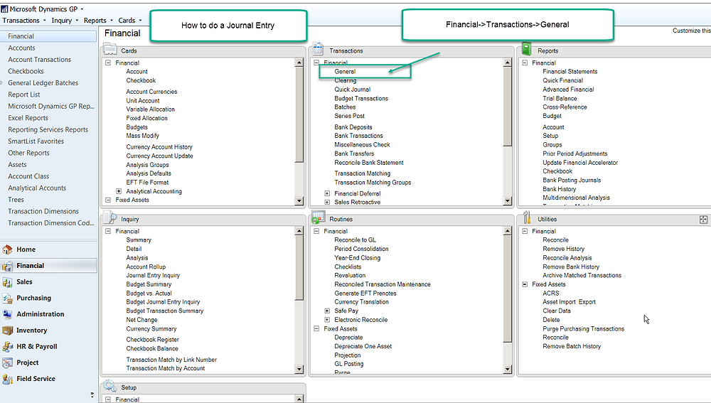 Gp Computer Program Accounting Accounting 101 - How to do a Journal Entry in GP