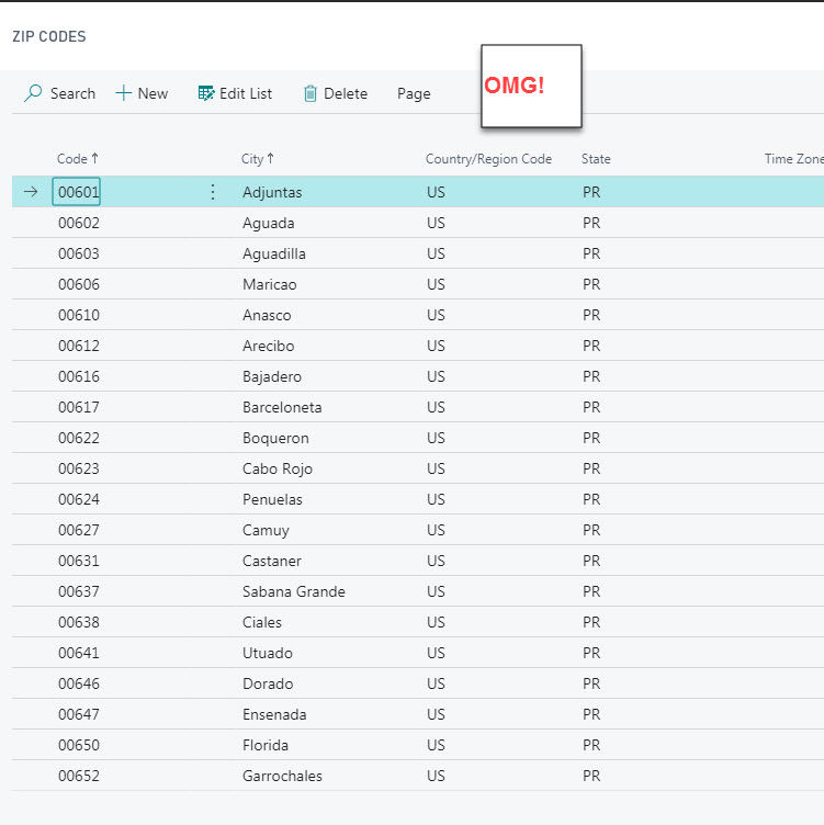Importing Zip Codes to Business Central