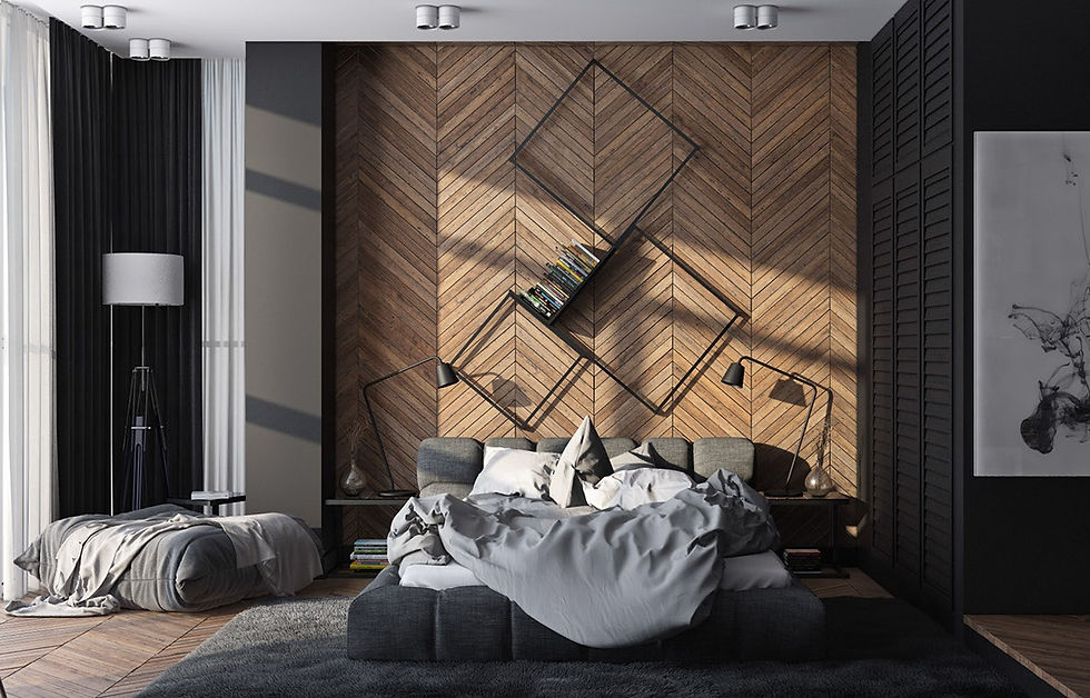 Be Savvy with This Aesthetic Chevron-Patterned Wooden Panelling