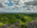 beautiful green hills and sky