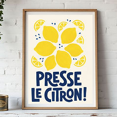 Presse le Citron French retro art print — Reine Victoire Studio bold French graphic art