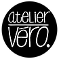 Atelier Vero logo – joyful coastal and typography art brand by Rhode Island artist Veronique
Godbout.