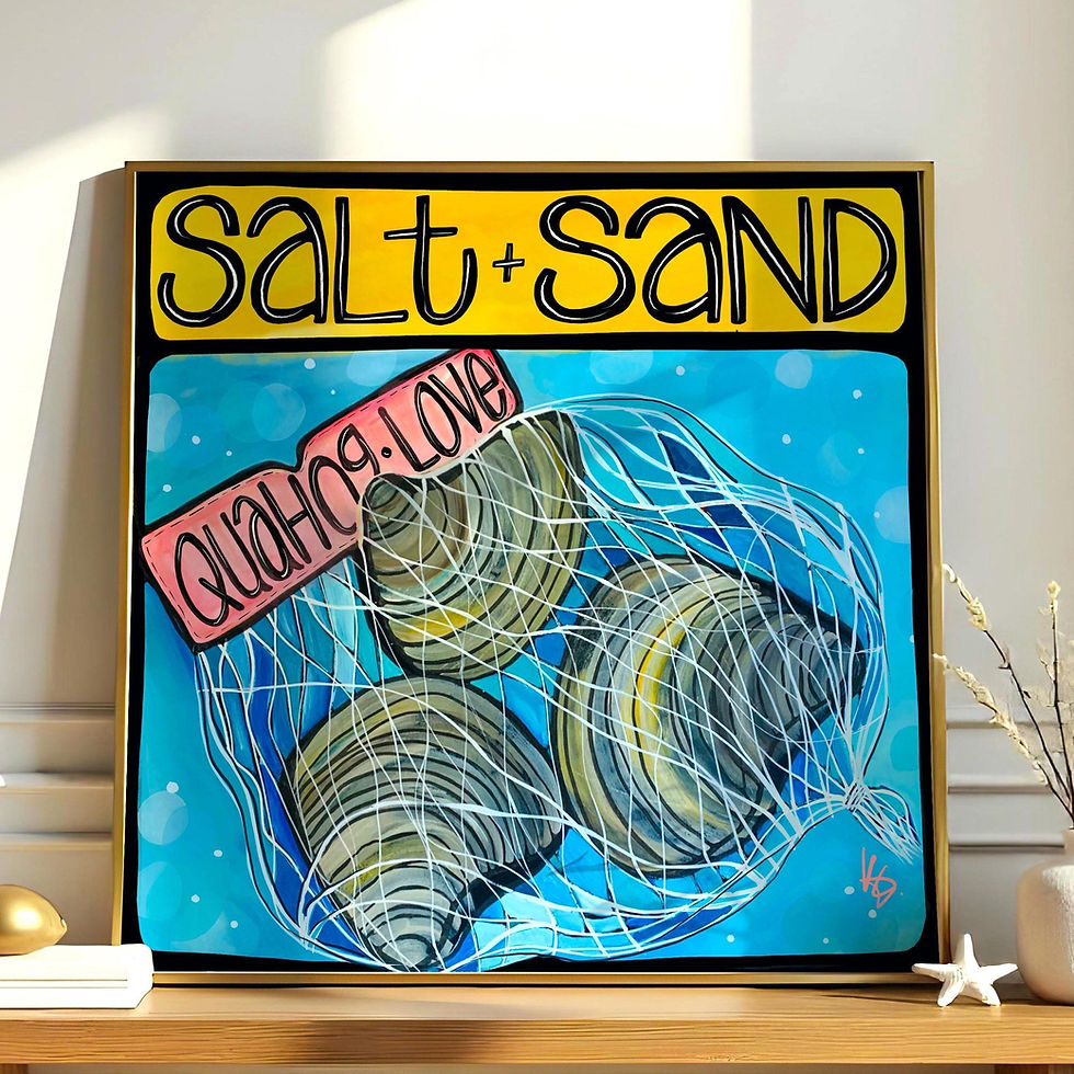 Coastal Art Print, Rhode Island Clam Basket Beach Decor for Coastal Homes