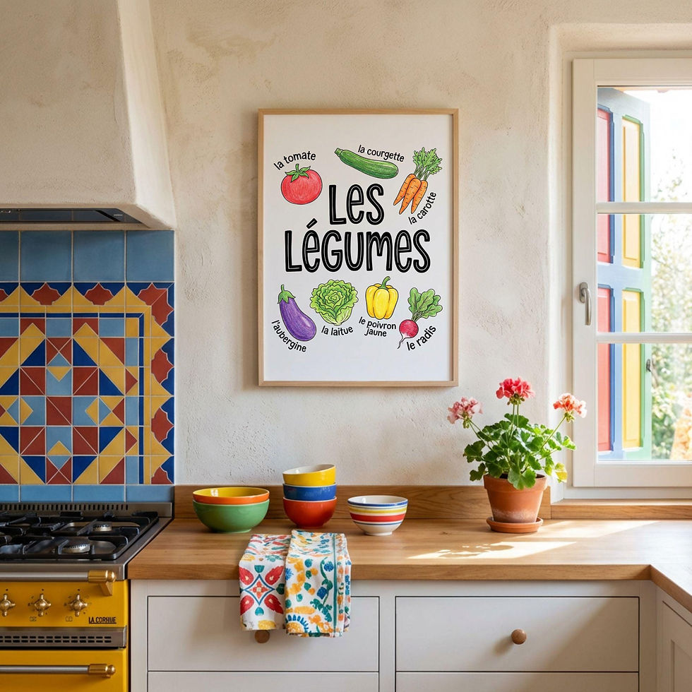 Thumbnail: Les Légumes French Vegetable Print, French Classroom Decor, Teacher Gift