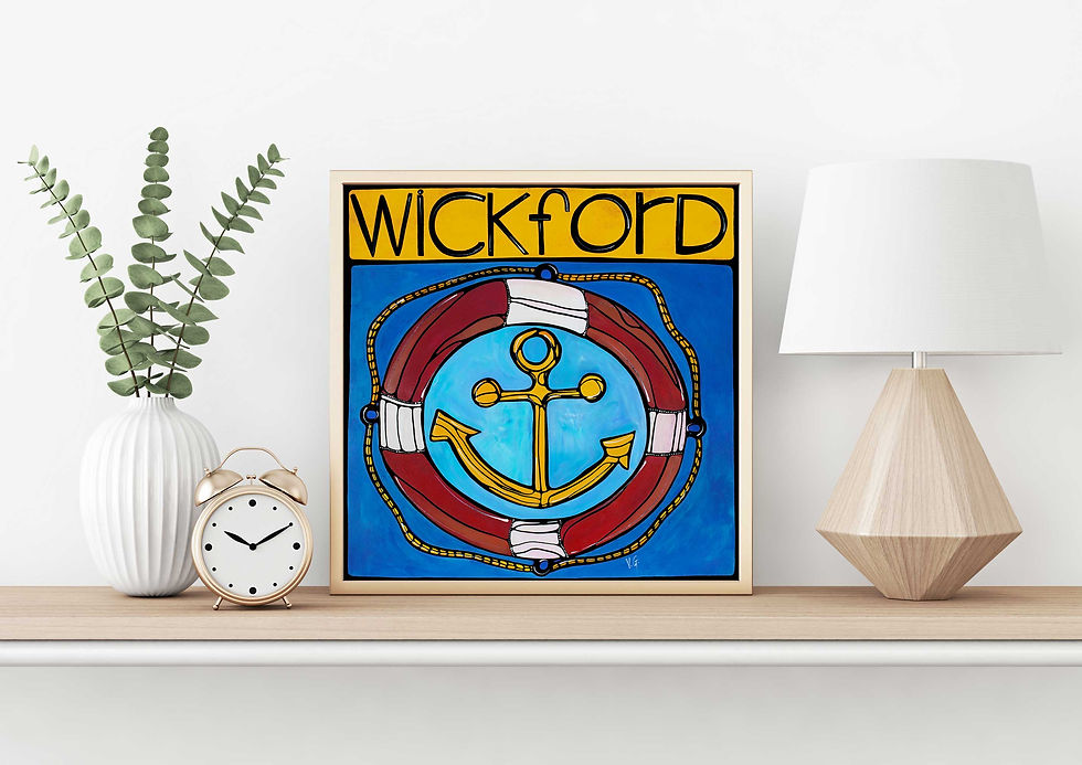 Thumbnail: Wickford RI Anchor Art Print, Canvas Print and Framed Canvas,