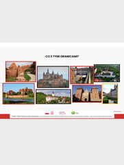 Slajd prezentacji przedstawiający zabytki Polski i krajów sąsiednich