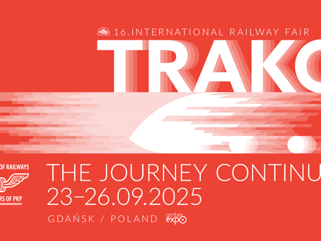 Banner promoting the TRAKO 2025 international railway fair
