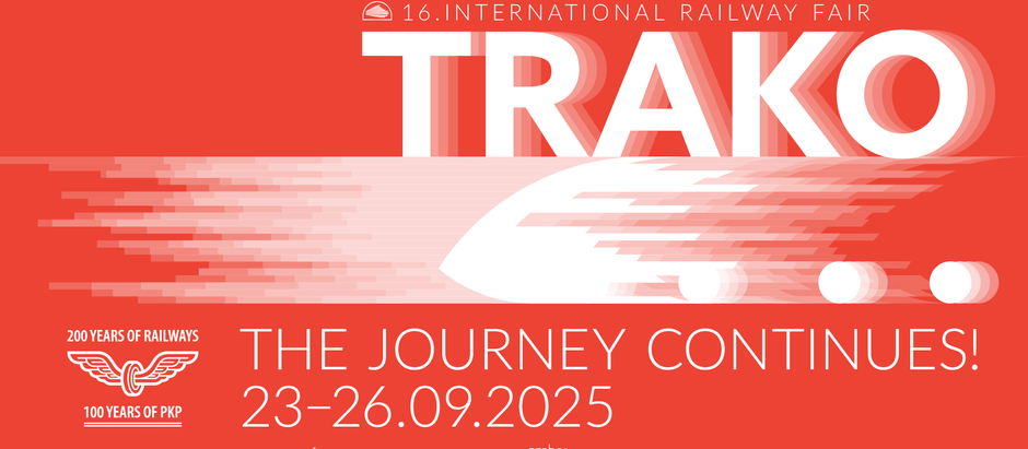 Banner promoting the TRAKO 2025 international railway fair