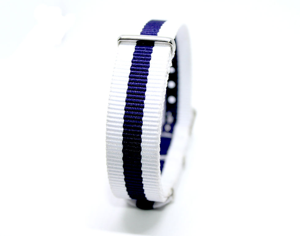 Thumbnail: Nylon Strap Dark Blue-White