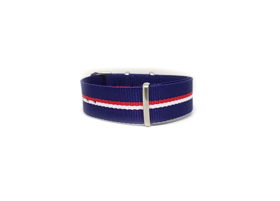 Thumbnail: Nylon Strap Dark Blue - White - Red