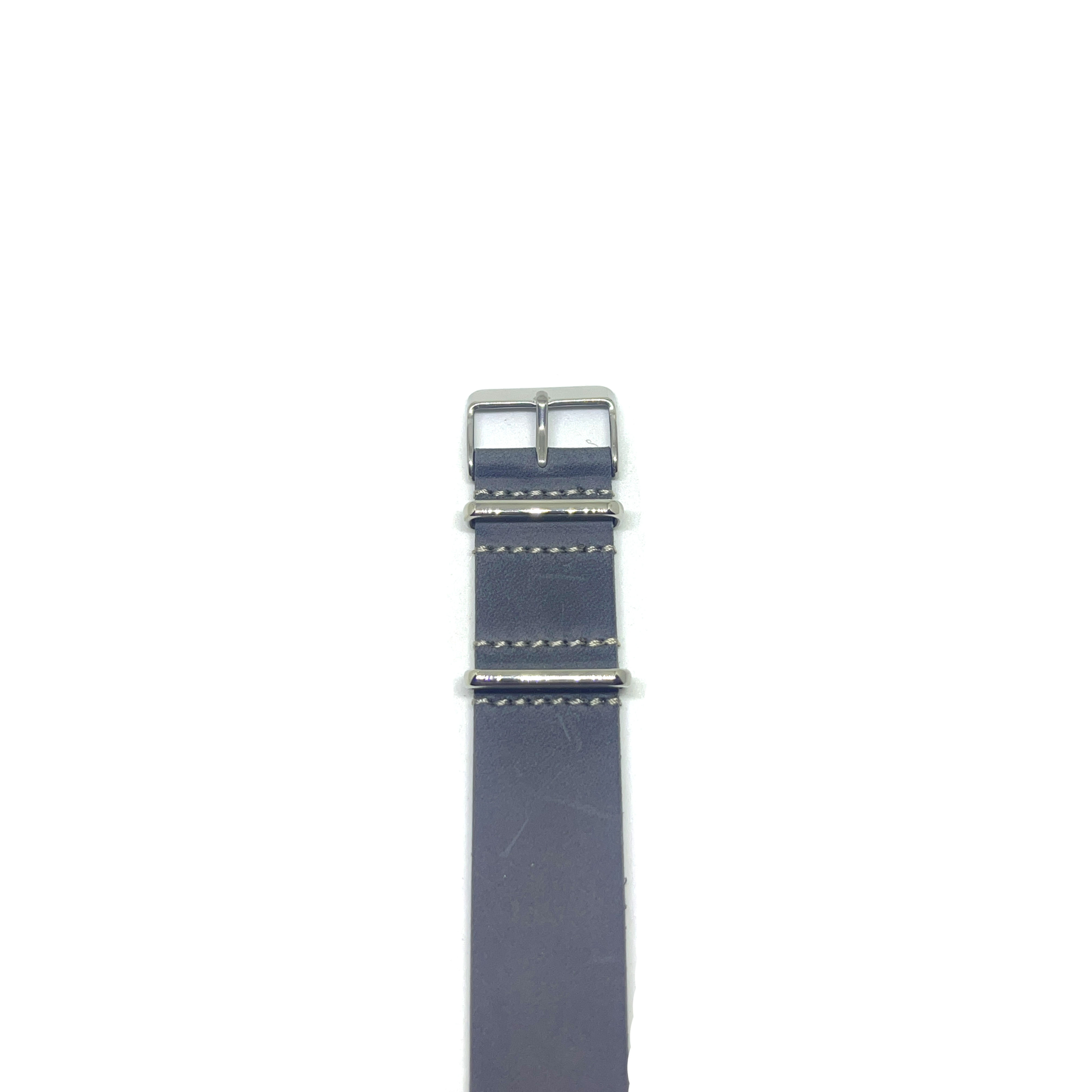 Steel Grey Single Pass Leather Strap