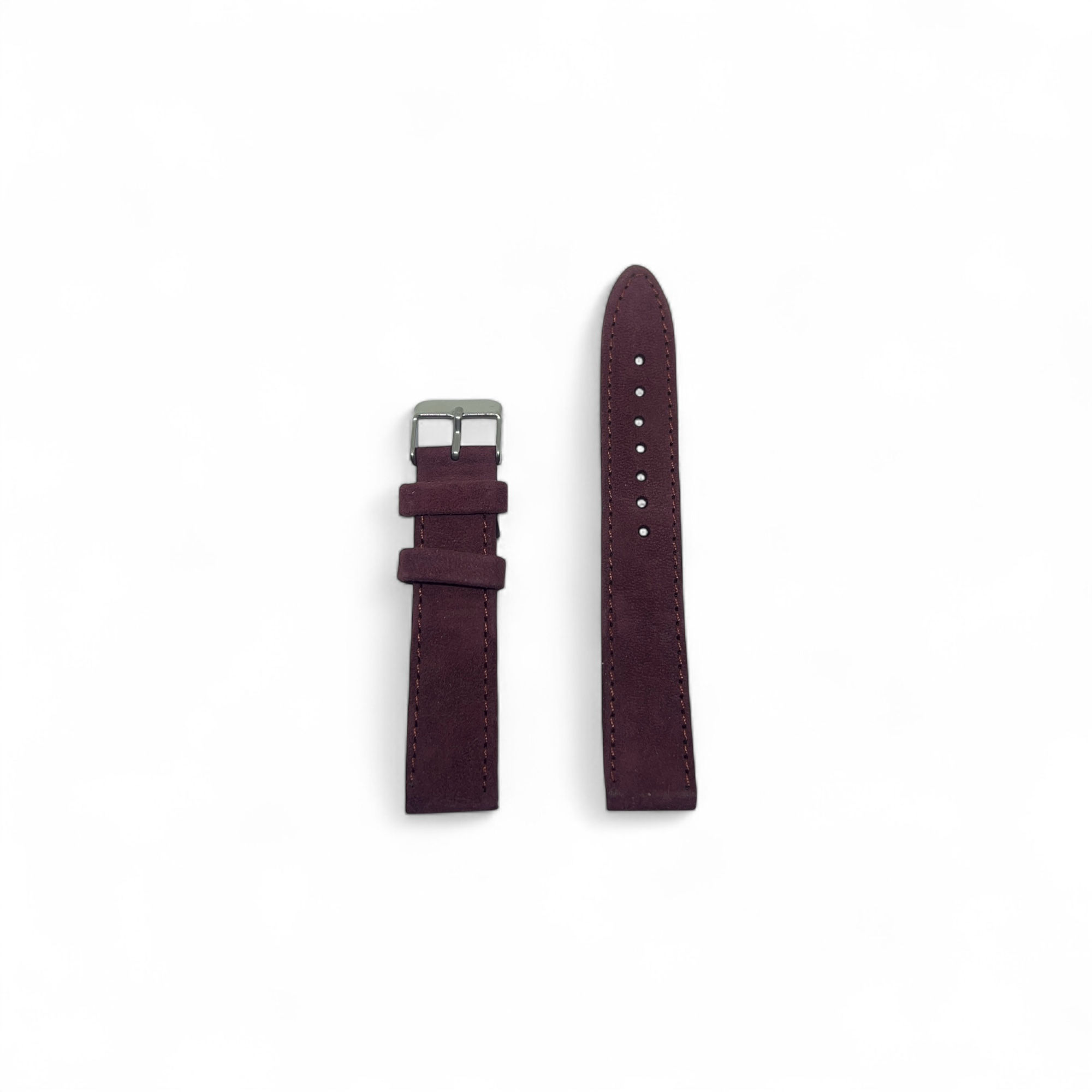 Burgundy Red Suede Leather Strap