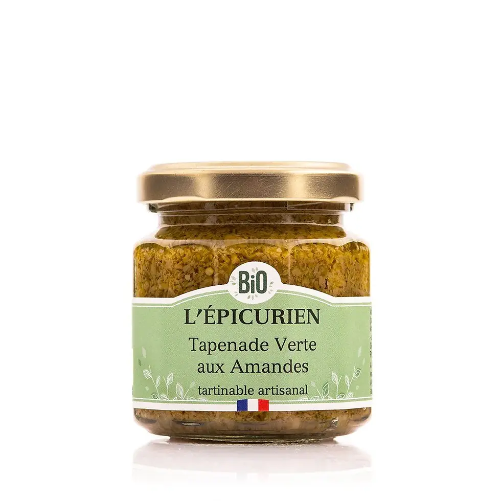 Tartinable grand format 200g tapenade verte aux amandes