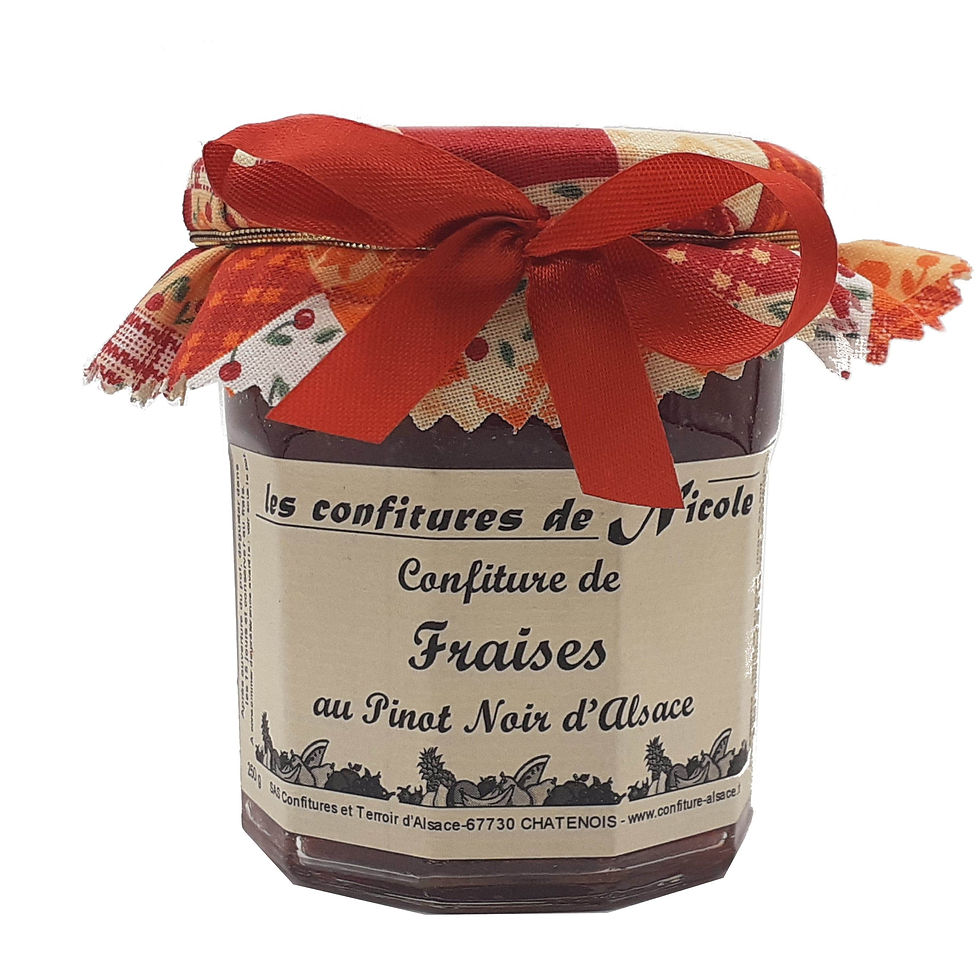 Confiture Fraises au pinot noir d'Alsace 250g