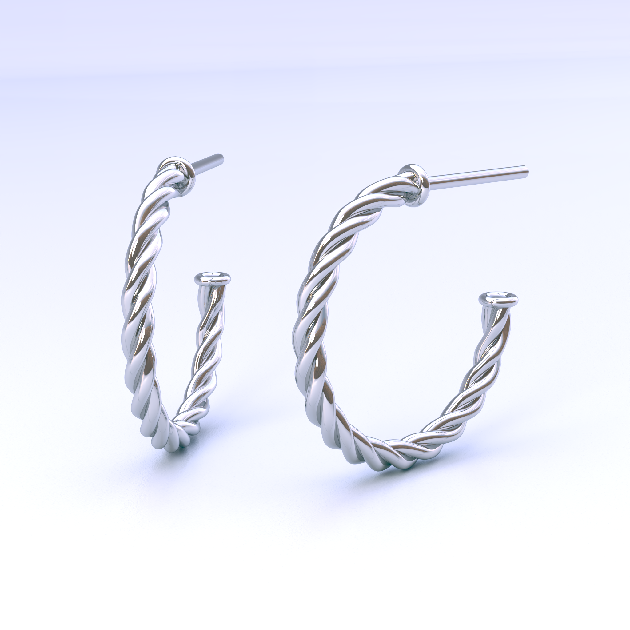 Brinco Corda em Prata 925