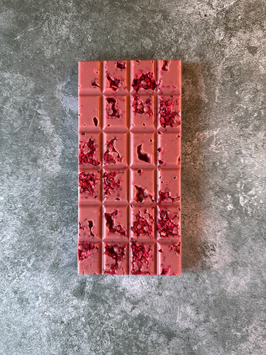 Raspberry and Crisp Pearl Ruby Chocolate Bar | Kathryn Cuthbertson