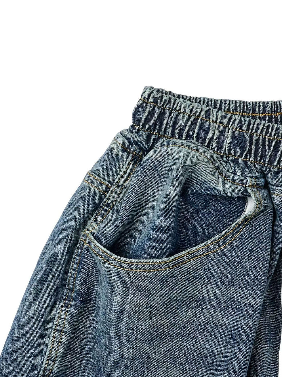 Thumbnail: 貓重洗水鬚六分牛仔褲