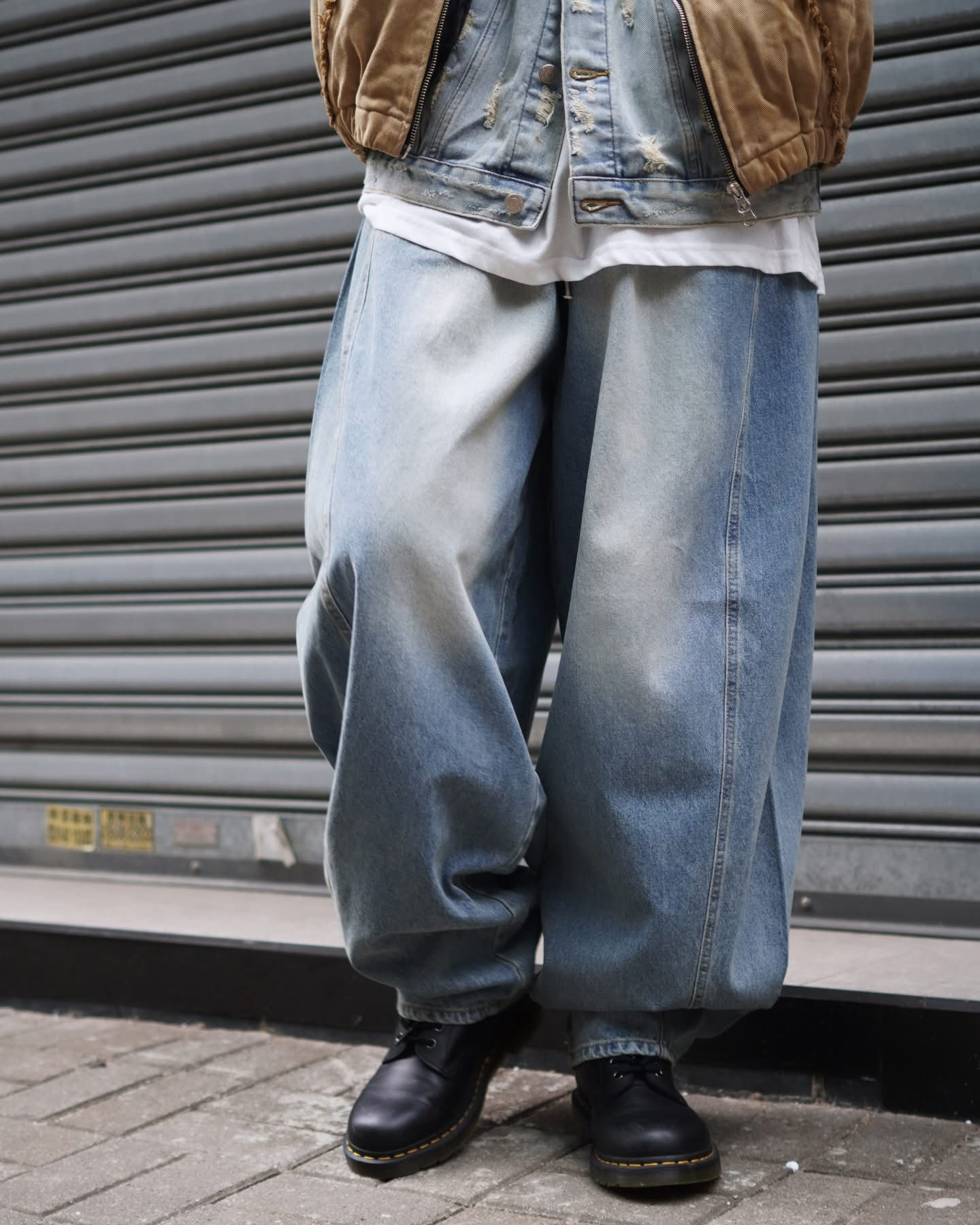 Heavy washed denim jeans 