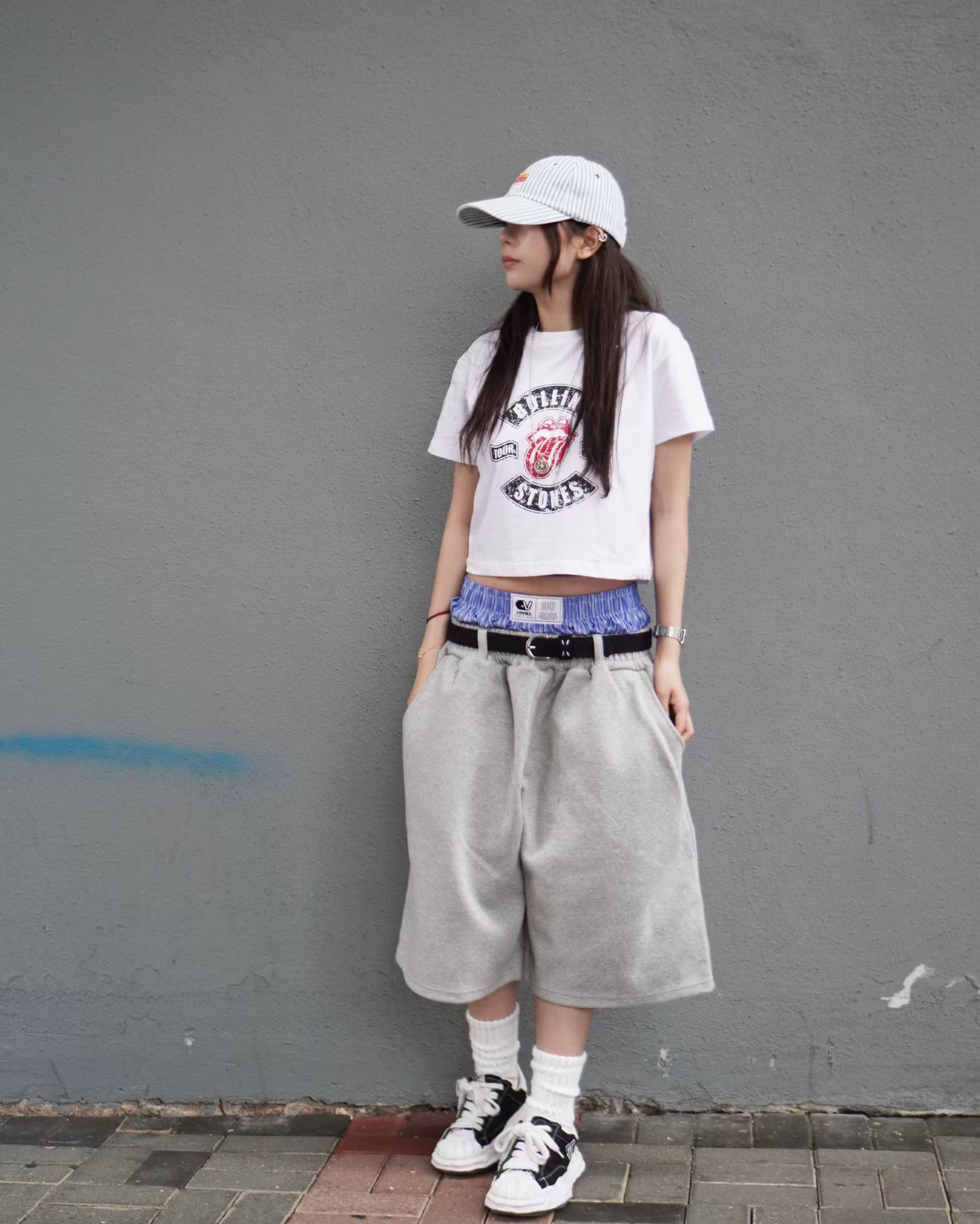 Layer cotton 6分短褲