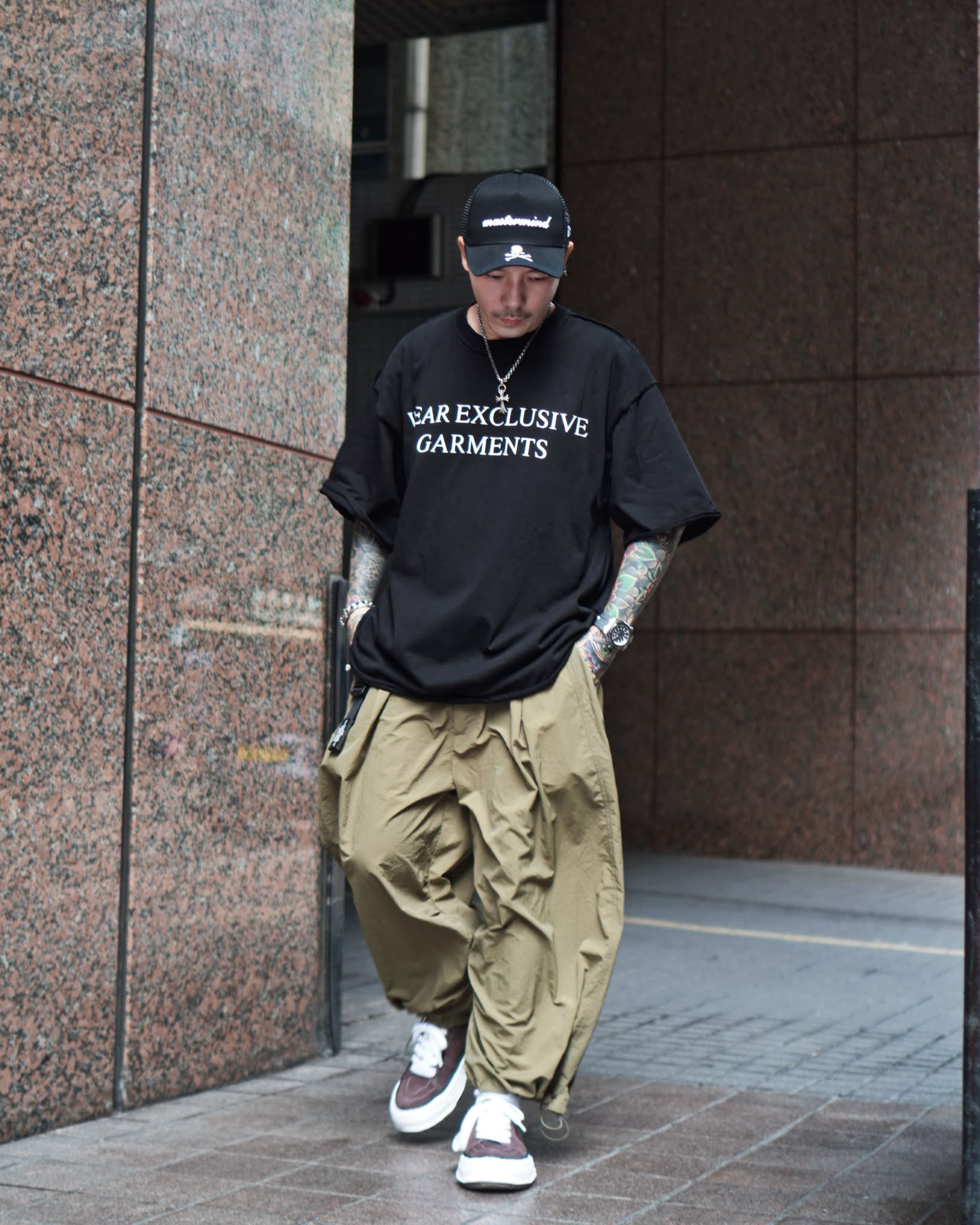 重磅捲邊oversized tee