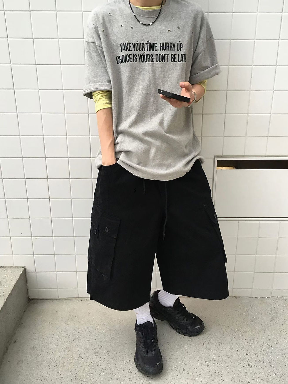 縮圖：Side pockets bamuda pants