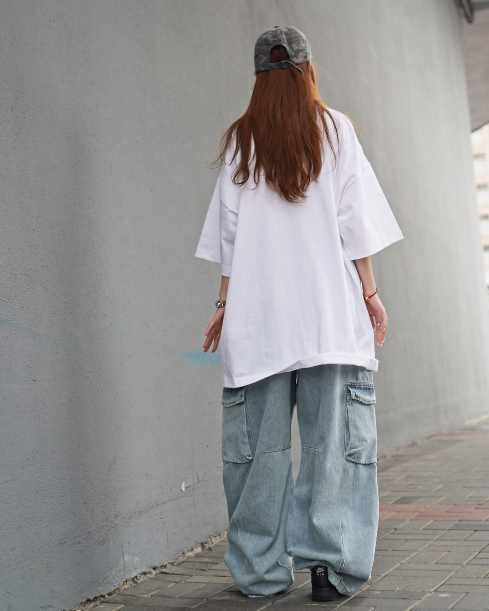 Thumbnail: 重磅落肩純色oversized tee