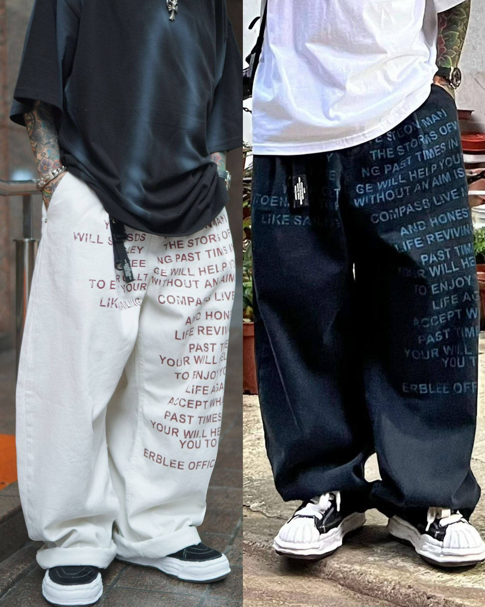可束腳 Print baggy pants