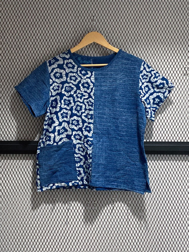 Shirt Indigo Love Patchwork