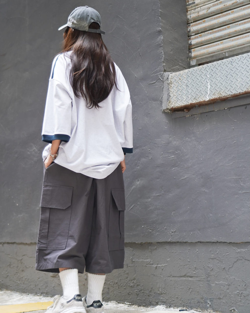 縮圖：撞色oversized tee